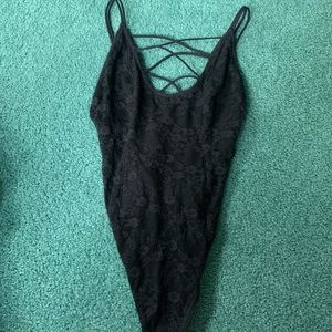 Forever 21 black lace bodysuit